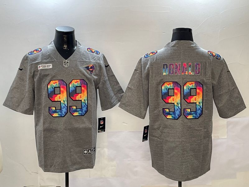 Men Los Angeles Rams #99 Donald Grey Rainbow 2024 Nike Limited NFL Jersey style 1->los angeles rams->NFL Jersey